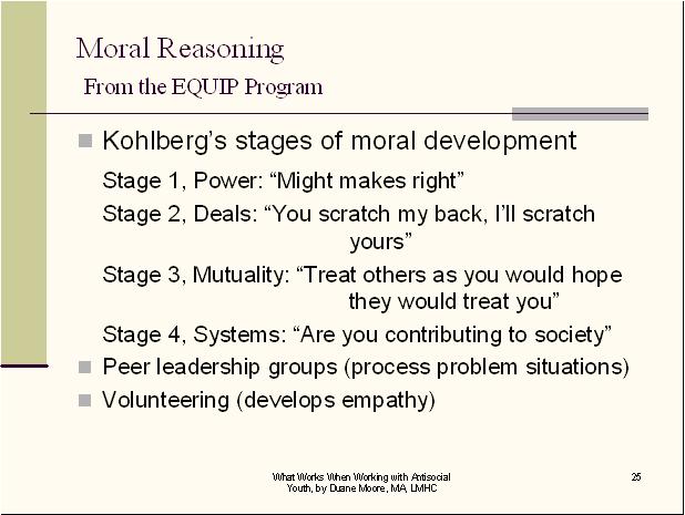Moral Reasoning Conduct Disorder CEUs